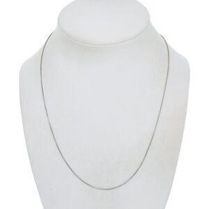 Estate Italy Sterling Silver 925 0.9mm Fine Box Chain Necklace 18"
